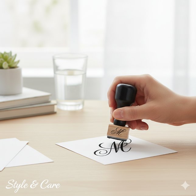 Customizable Personalized Stylish Monogram Rubber Stamp (Customizable Personalized Stylish Monogram Rubber Stamp)