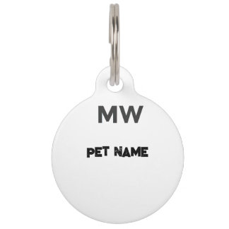 Customizable Pet ID Tag with MW Monogram
