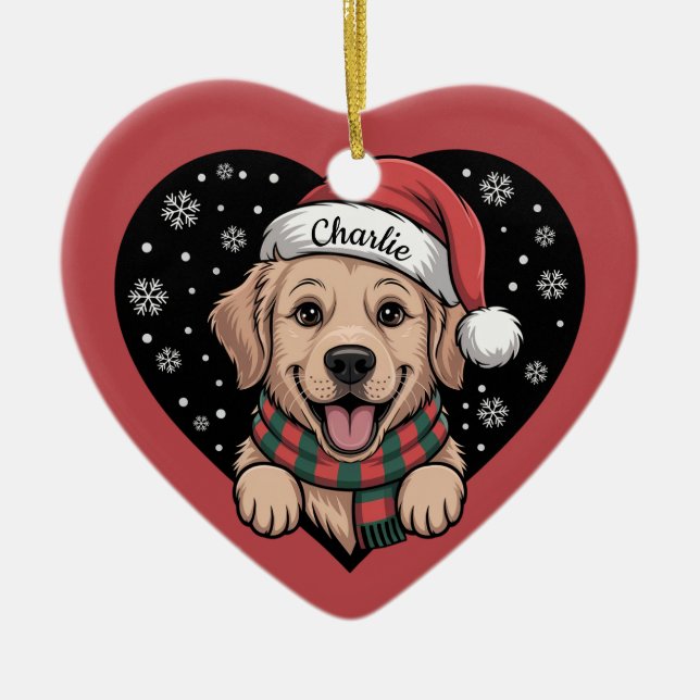 Customizable Pet Name Christmas Ceramic Tree Decoration (Front)