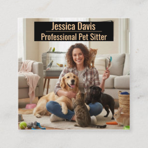 Customizable Pet Sitter Photo Business Card