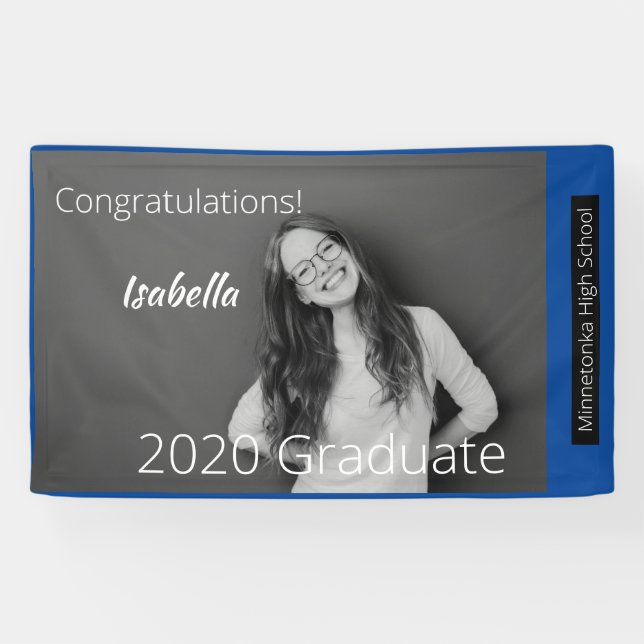 Customizable Photo 2020 Graduation Vinyl Banner (Horizontal)