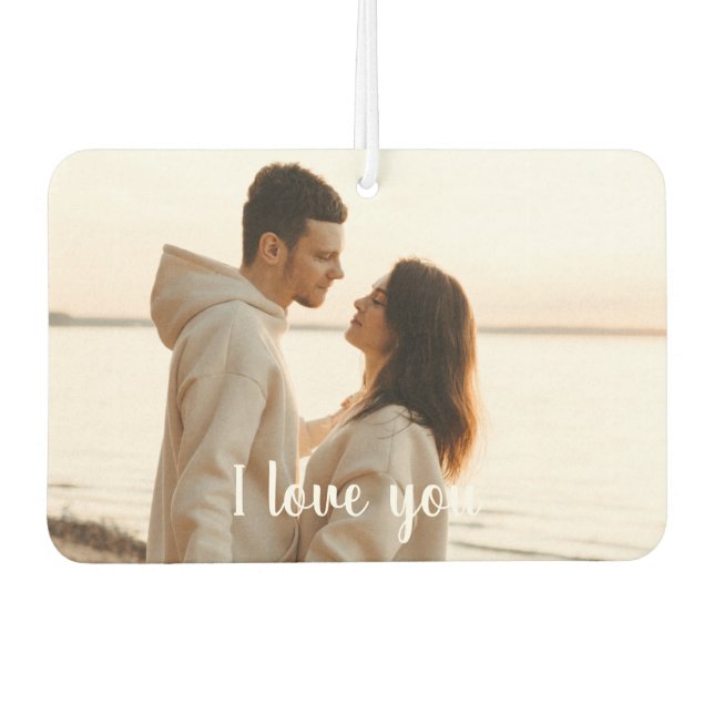 Customizable Photo 'I Love You' Valentine's Day  Car Air Freshener (Front)