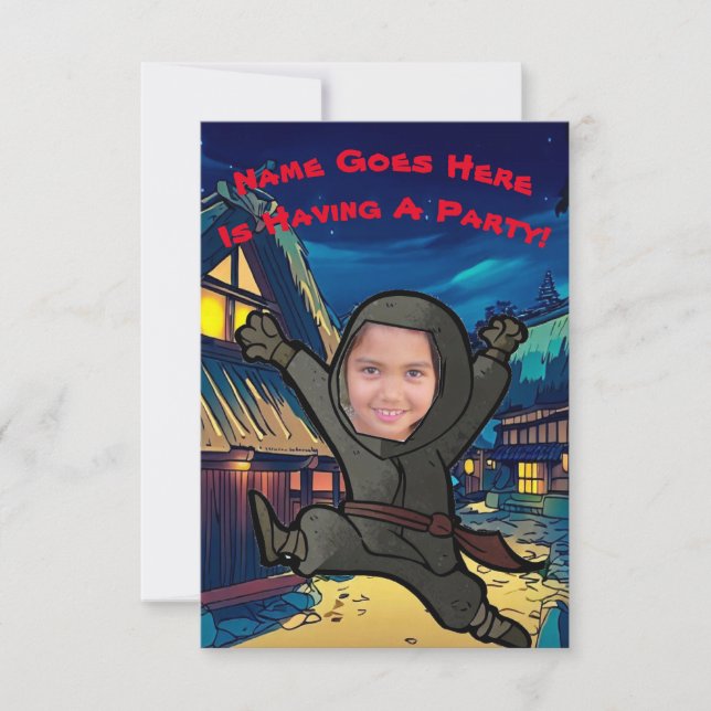 Customizable Photo Ninja Party Invitation (Front)