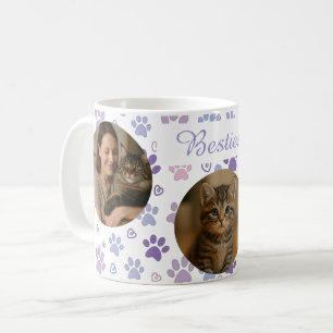 Customizable Photos Paw Print Mug for Pet Lovers