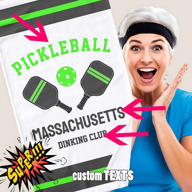 Customizable pickleball hand towel (Customizable pickleball hand towel - lime green charcoal)