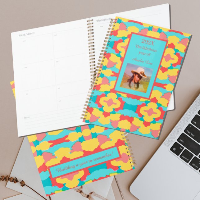 Customizable Picture Name Western Vibes Pattern  Planner (Creator Uploaded)