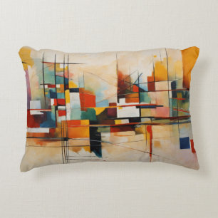 Customizable Pillow: Kandinsky-inspired Abstract  Decorative Cushion