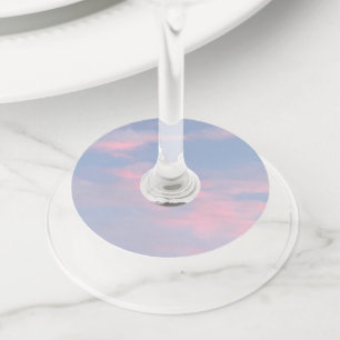 Customizable Pink Clouds Wine Glass Tag