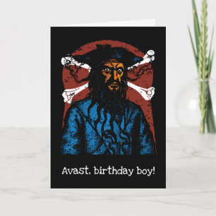 CUSTOMIZABLE PIRATE BLACKBEARD CARD