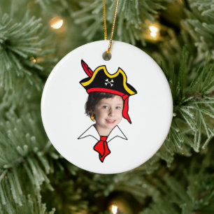 Customizable Pirate Photo Booth  Ceramic Tree Decoration