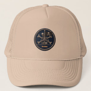 Customizable Pirate Skull Trucker Hat: Personalize Hat