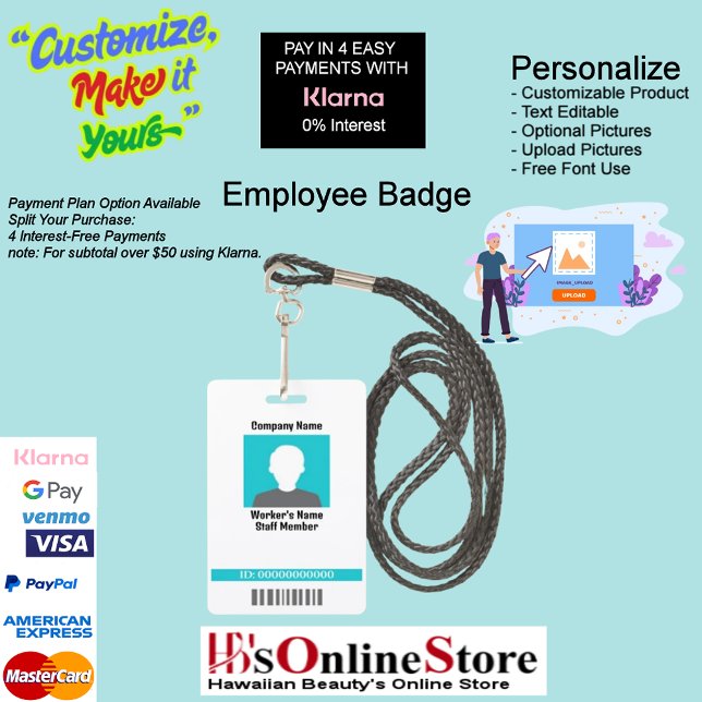 Customizable Plastic Workers Badge 1 ID Badge (Employee Plastic Workers Staff Member Badge 1.)