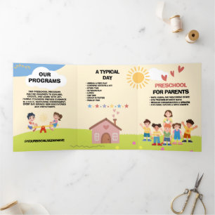  Customizable Playful Preschool Brochure