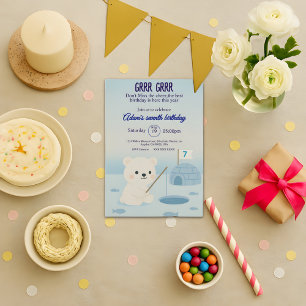 Customizable Polar Bear Birthday Invitation Card