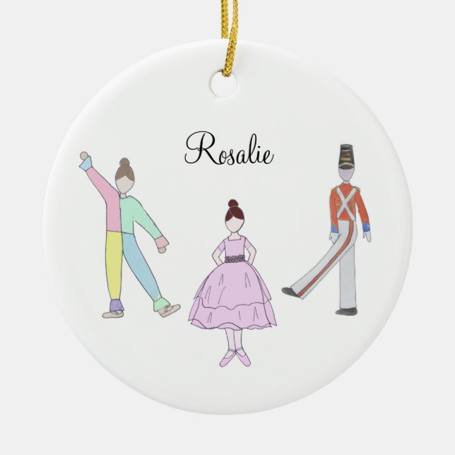 Customizable  Polichinelle/Soldier/Party Girl Ceramic Tree Decoration (Front)