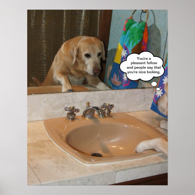 Customizable Positive Affirmation Yellow Lab Poster (Front)