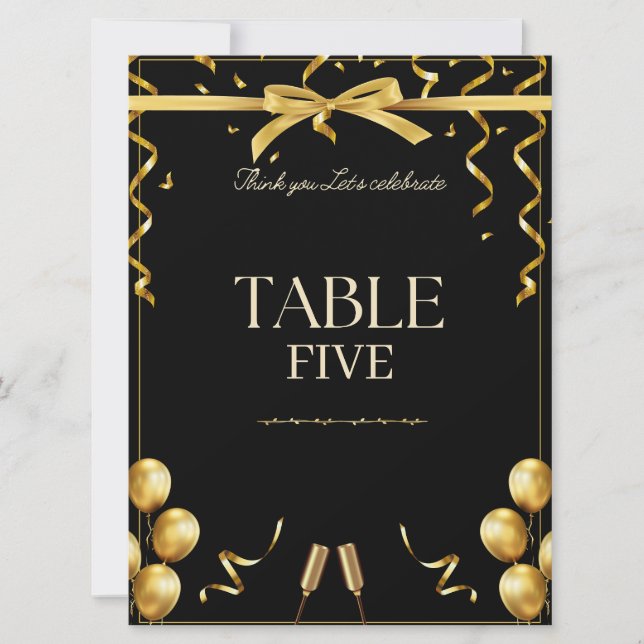 Customizable Prestige Gold Retirement Table Number (Front)