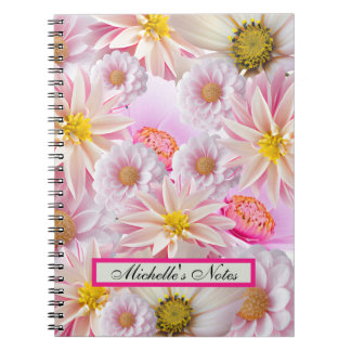 Customizable Pretty in Pink Floral  Notebook