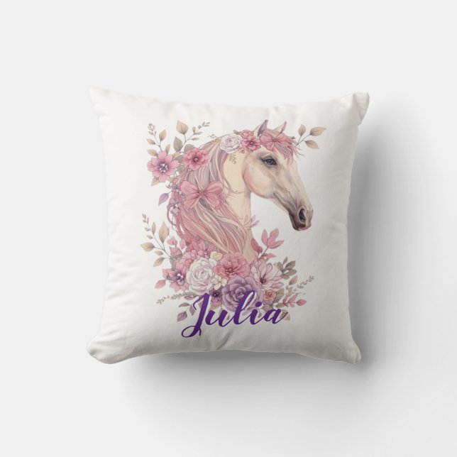 Customizable Pretty Ponies and Petals Cushion (Front)
