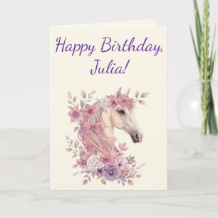 Customizable Pretty Ponies and Petals Horse  Card