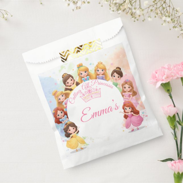 Customizable Princess Girl Birthday Chocolate  Favour Bags (Sealed)