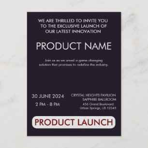 Customizable Product Launch Event, Simple Postcard
