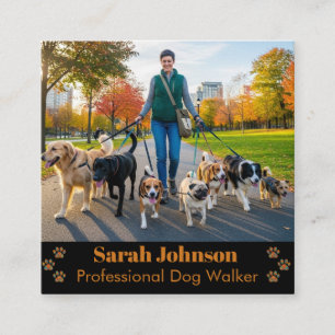 Customizable Professional Dog Walker Business Card