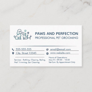 Customizable Professional Pet Grooming  Business Card