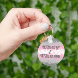 Customizable Pronoun Demigirl Pride Flag Key Ring