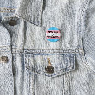 Customizable Pronoun Transgender Pride Button