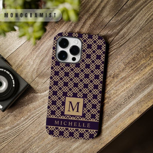 Customizable Purple Brown Square Box Geometric  Case-Mate iPhone 14 Pro Max Case