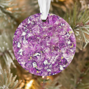 Customizable Purple Geode Picture Christmas Ornament