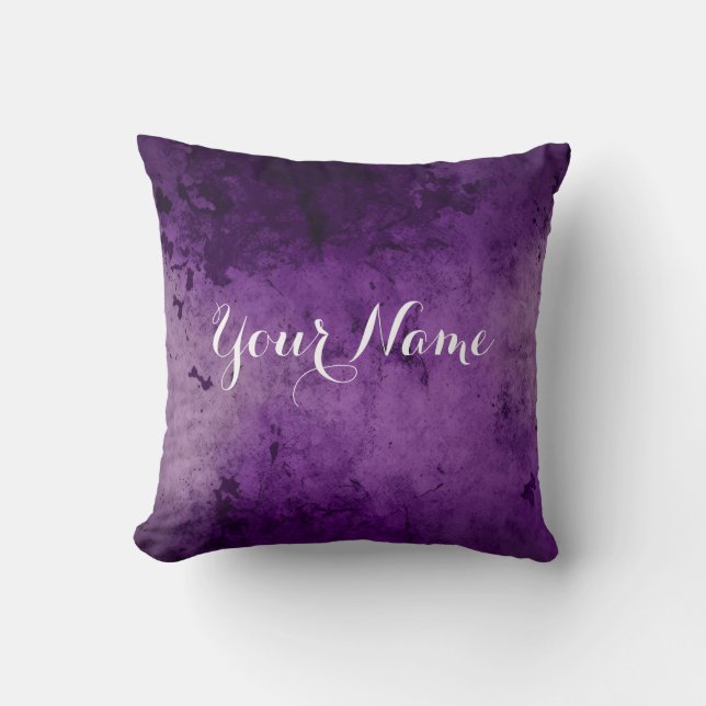 Customizable Purple Gradient Name Pillow (Front)