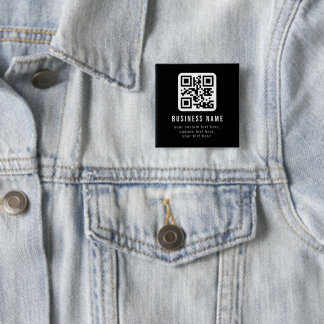 Customizable QR Code & Editable Text Design 15 Cm Square Badge