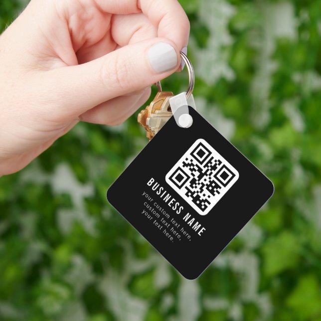 Customizable QR Code & Editable Text Design Key Ring (Hand)