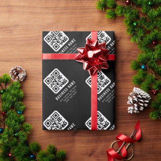 Customizable QR Code & Editable Text Design Wrapping Paper