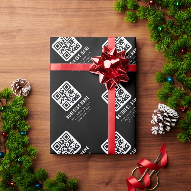 Customizable QR Code & Editable Text Design Wrapping Paper (Holiday Gift)