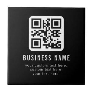 Customizable QR Code & Editable Text Template Tile
