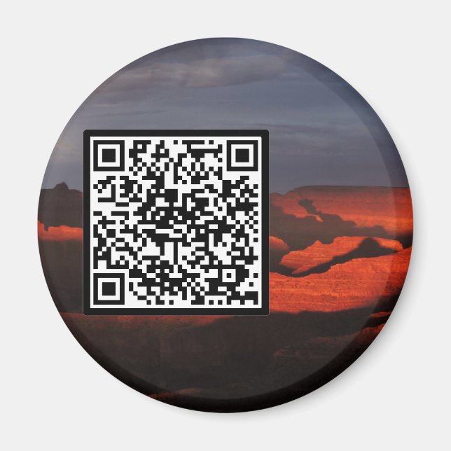 Customizable QR Code Grand Canyon Sunset Storm Magnet (Front)