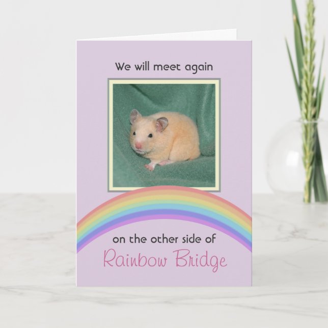 Customizable Rainbow Bridge Pet Memorial Card (Front)