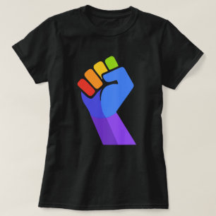 CUSTOMIZABLE RAINBOW FIST GAY PRIDE  T-Shirt