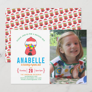 Customizable Rainbow Gum Photo Birthday Invitation