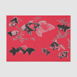 CUSTOMIZABLE RED JAPANESE FISH Tissue Paper