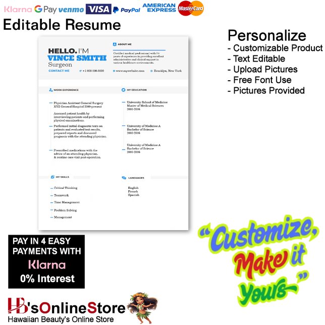 Customizable Resume Template with Photo 13 Custom Letterhead (Customizable Resume Template with Photo 13 Letterhead.)