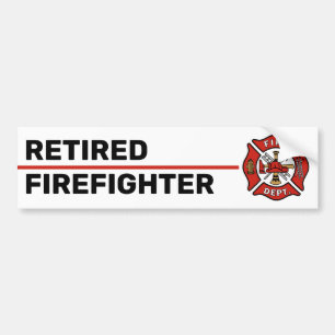 CUSTOMIZABLE Retired Firefighter Bumper Sticker