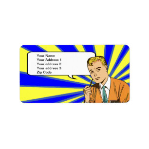 Customizable retro comic style address labels
