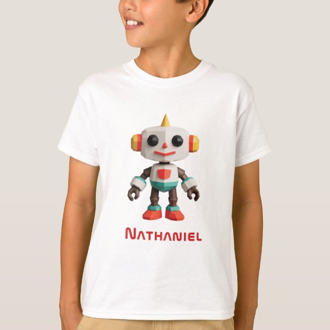 Customizable Robot Kids T-Shirt (Front)