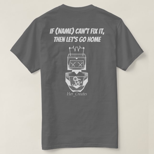 Customizable Robot T-Shirt (White Variant)  (Design Back)