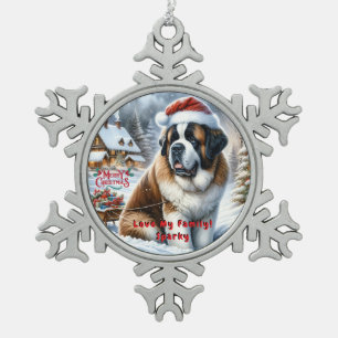 Customizable Saint Bernard Christmas Ornament