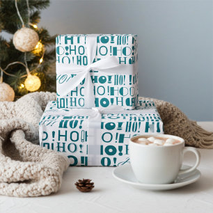 Customizable Santa's HO! HO! HO! Holiday Greetings Wrapping Paper